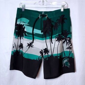 FOCO MICHIGAN STATE SPARTANS UNLINED BOARD SHORTS MENS MEDIUM BEACH‎ TROPICAL
